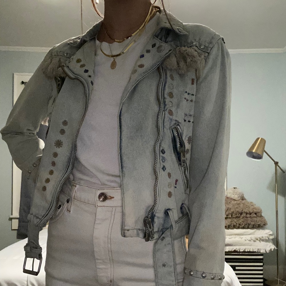 BLANKNYC Embellished Moto Jacket